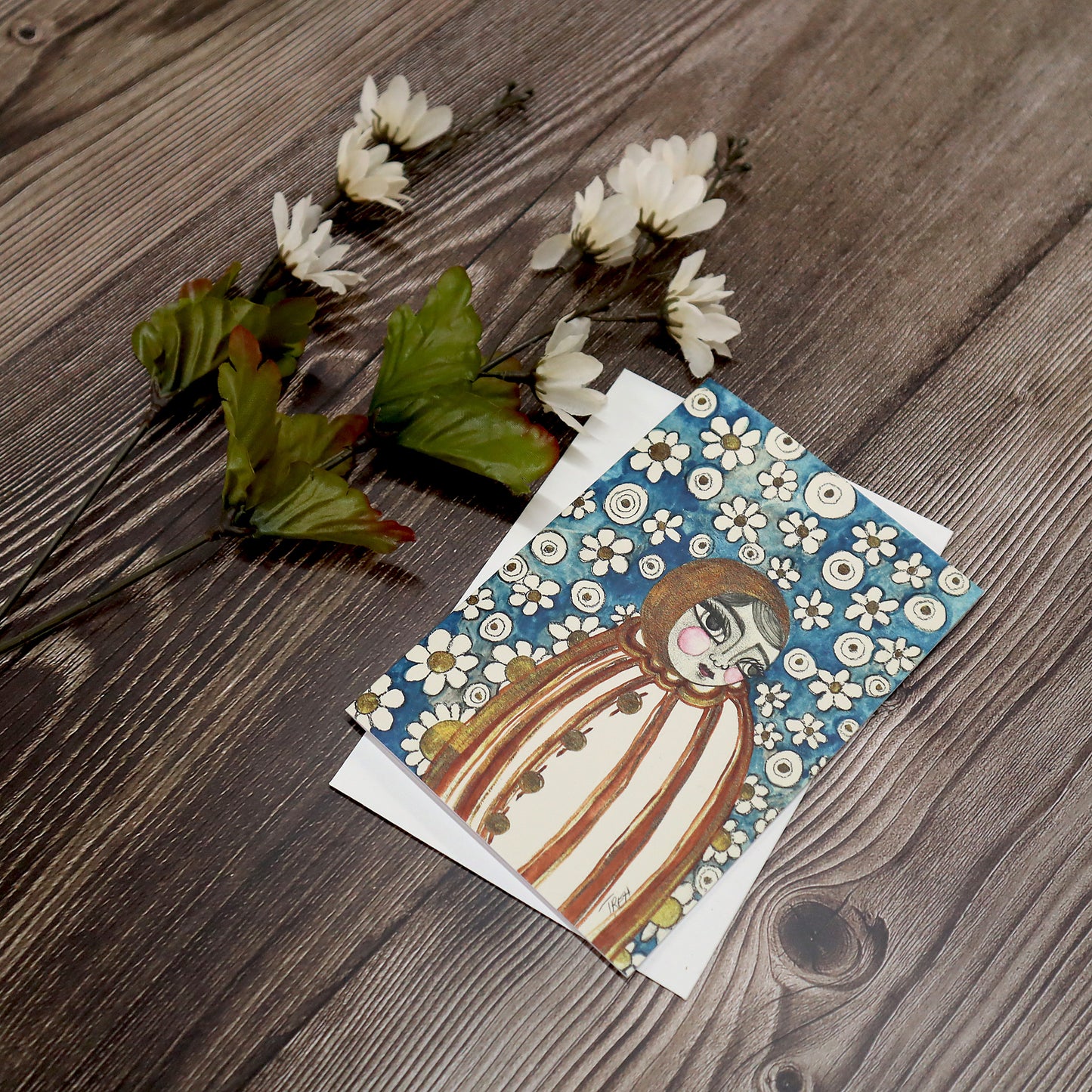 Greeting Card, Blank Inside, 4x6 - "Daisy Star Moon Being"