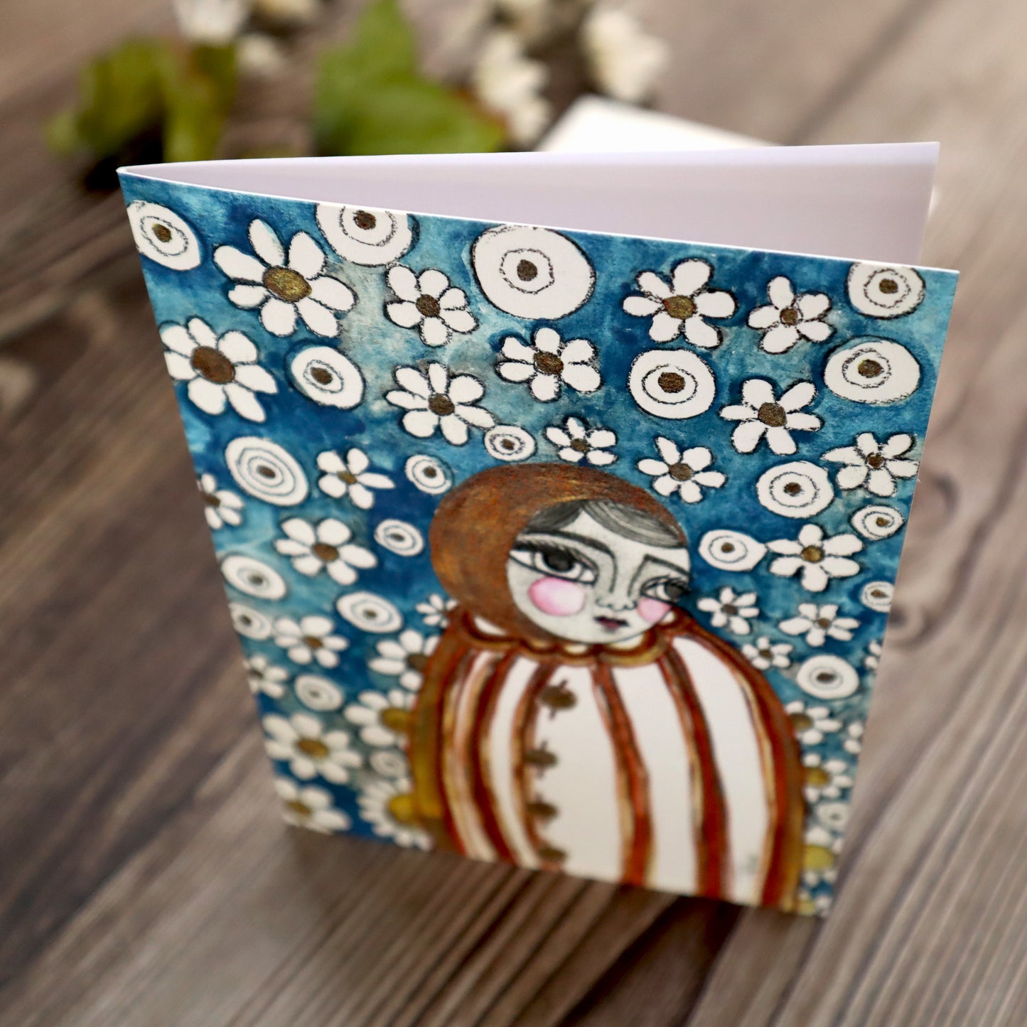 Greeting Card, Blank Inside, 4x6 - "Daisy Star Moon Being"