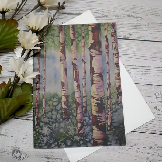 Greeting Card, Blank Inside, 4x6 - Birch Stand