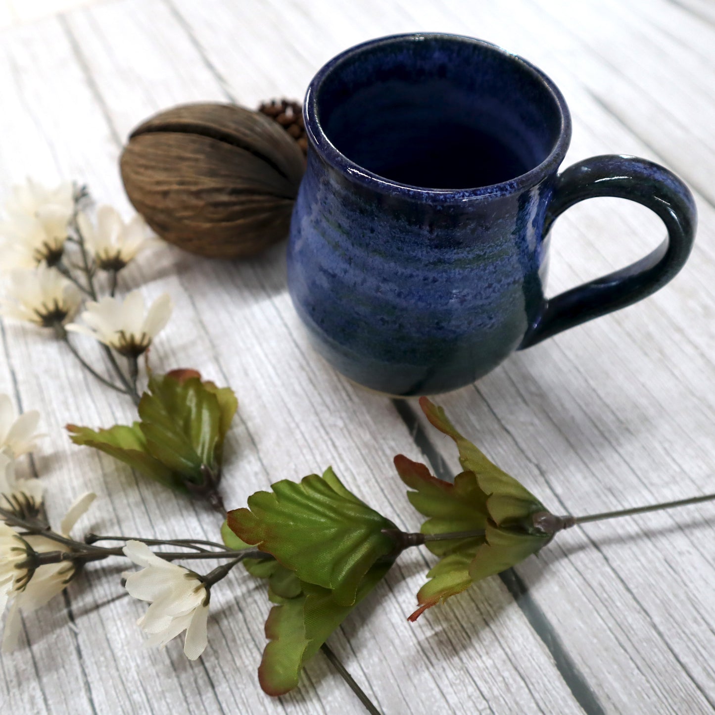 Medium Cobalt Blue Stoneware Belly Mug