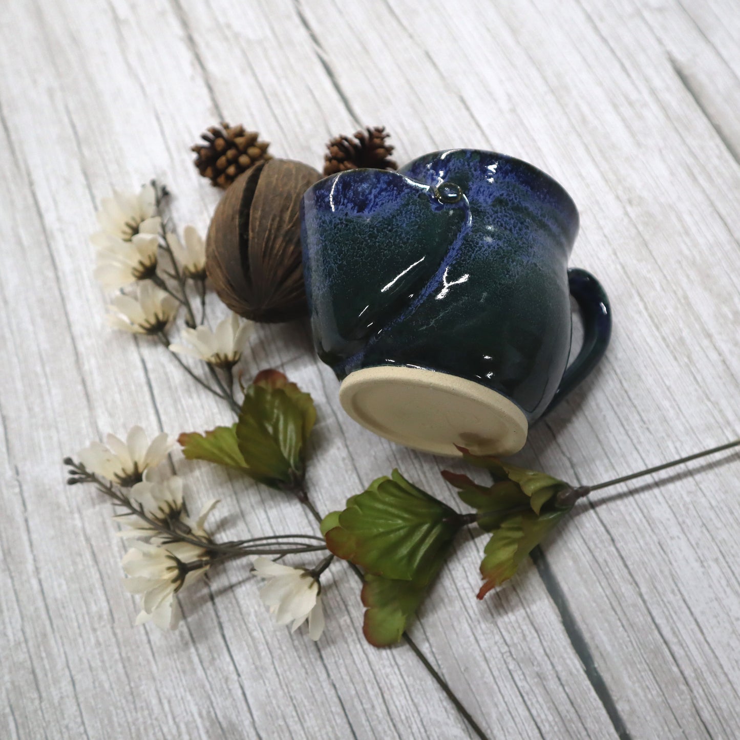 Cobalt Blue Tea Bag Keeper Stoneware Mug