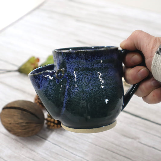 Cobalt Blue Tea Bag Keeper Stoneware Mug