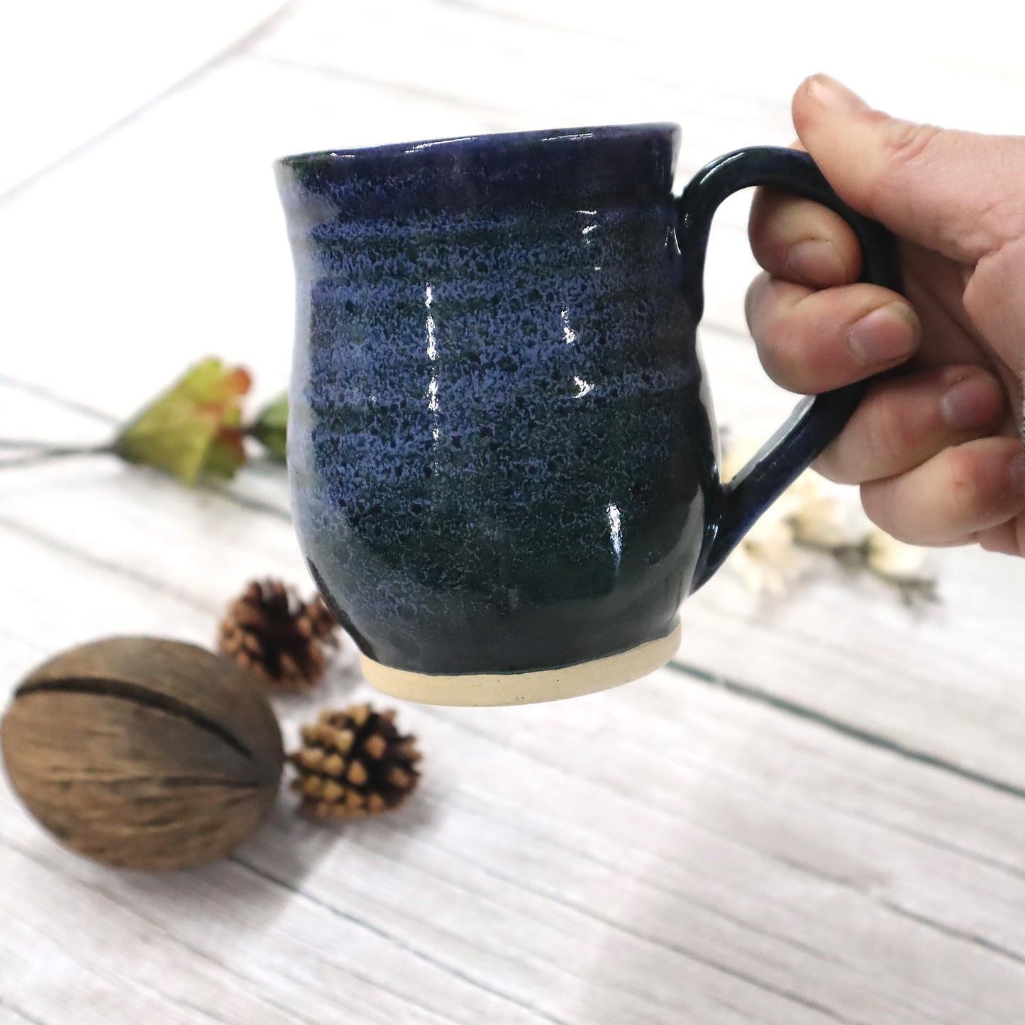 Medium Cobalt Blue Stoneware Belly Mug