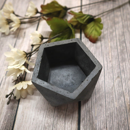 Small Shaded Pentagon Faceted Concrete Planter