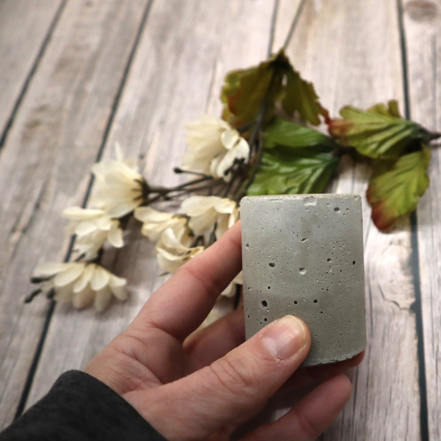 Tiny Cylinder Concrete Planter