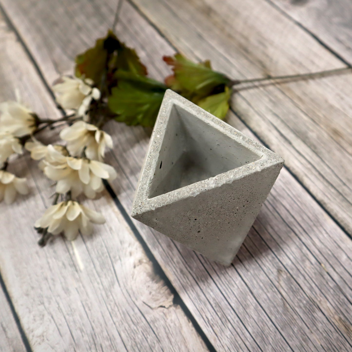 Triangle Faceted Concrete Planter