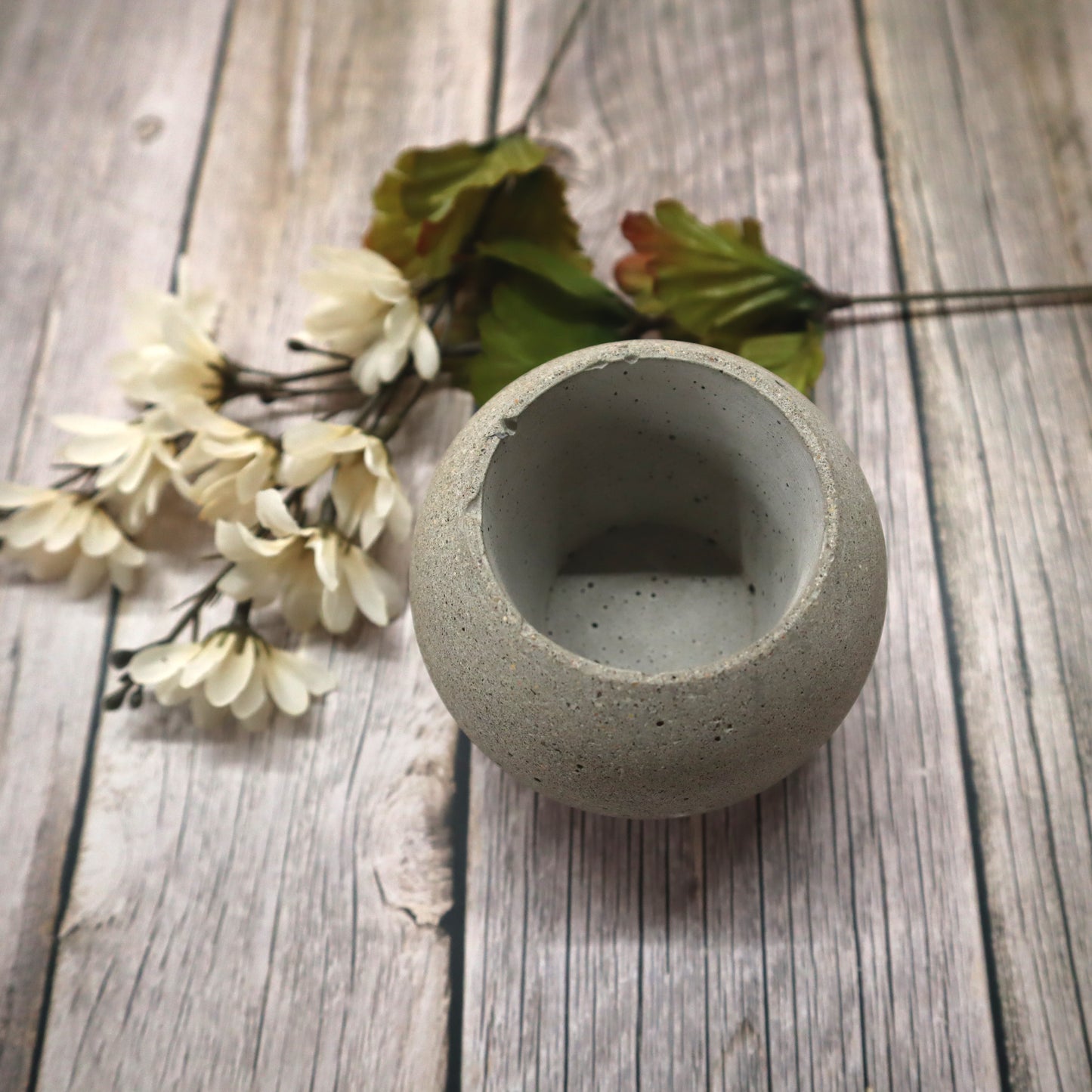 Smooth Orb Concrete Planter