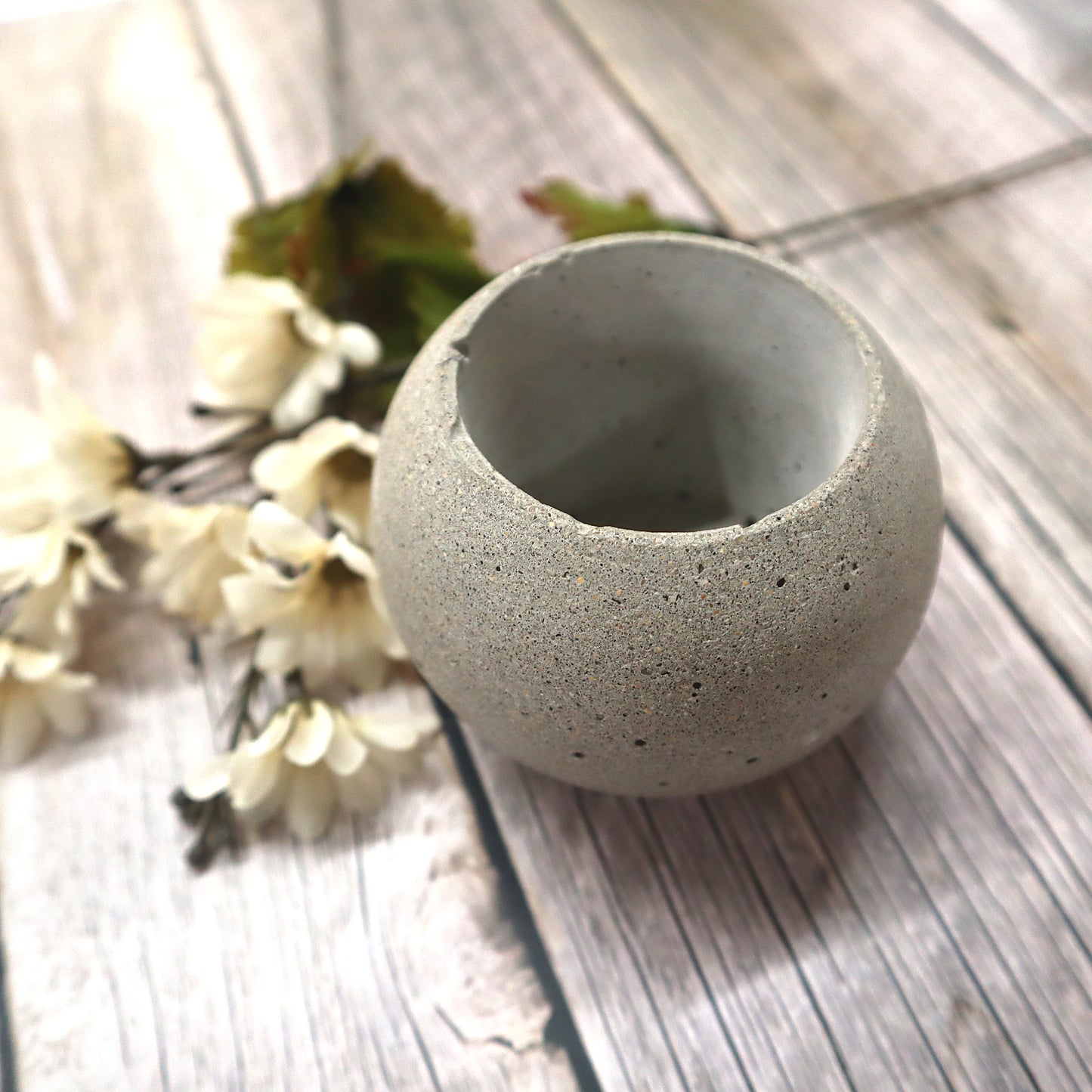 Smooth Orb Concrete Planter