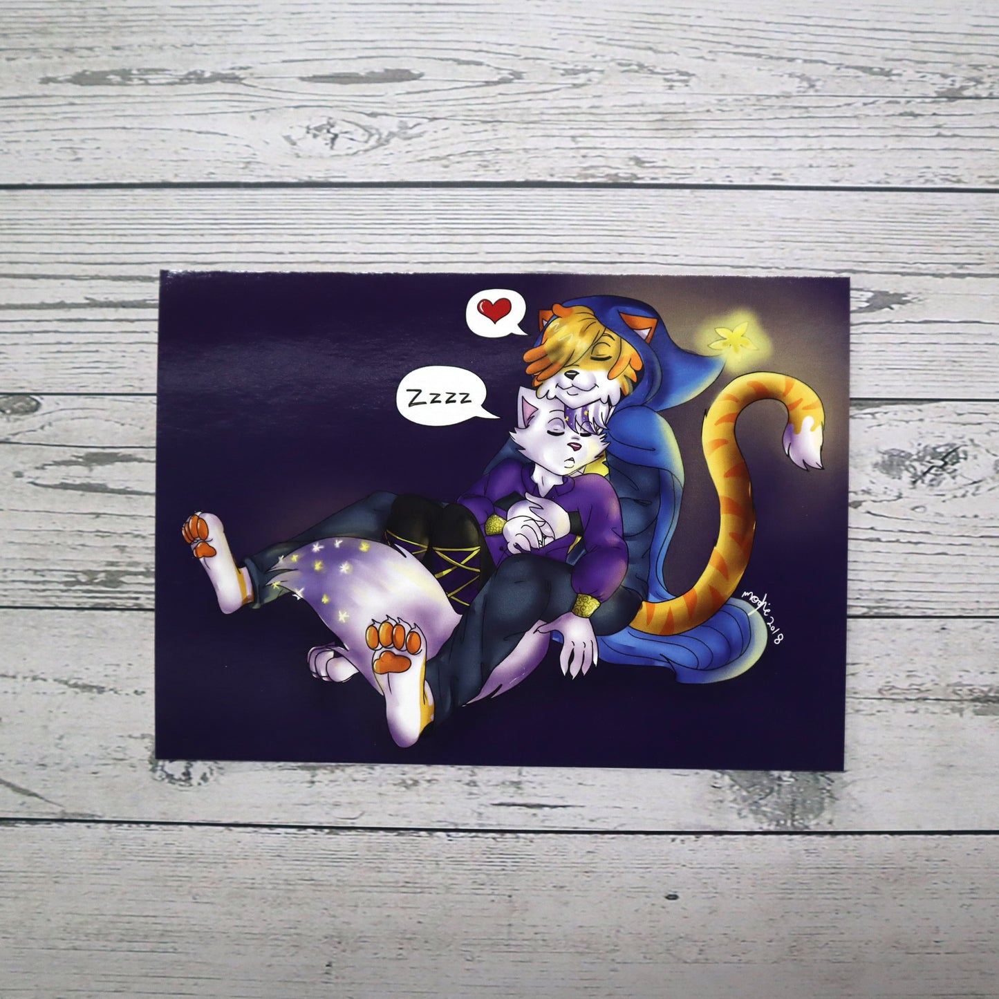 Two Cat Heroes Illustration Art Print