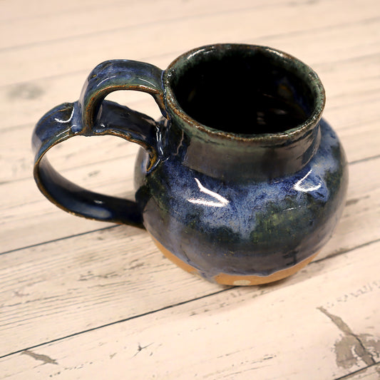 Navy and Olive Drips Ceramic Mug